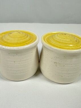 Franciscan Salt and Pepper Shakers Hacienda Gold Vintage Earthenware 2 Inches